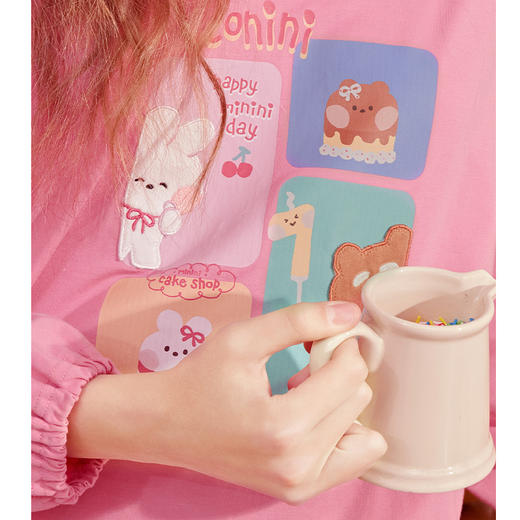 芬腾布朗熊睡衣女纯棉春秋季圆领套头长袖可爱卡通全棉家居服套装 商品图2