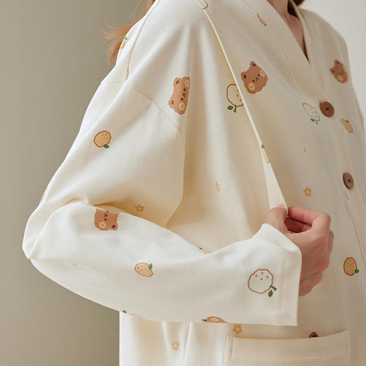 芬腾月子服孕妇睡衣女春秋季纯棉长袖套装产后产妇喂奶哺乳家居服 商品图2