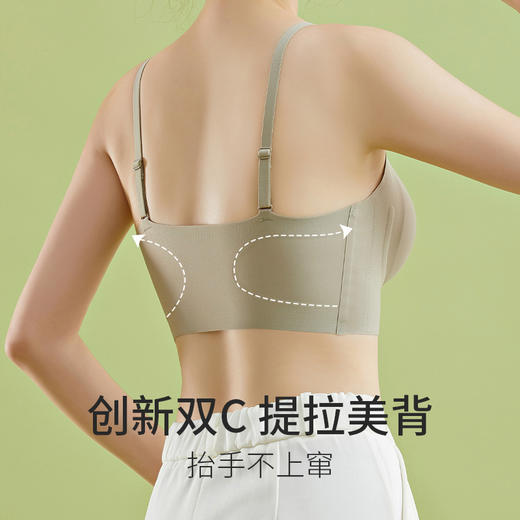 隐形无痕内衣女 小胸聚拢防下垂收副乳 无钢圈舒适背心式文胸罩薄款无尺码 商品图4
