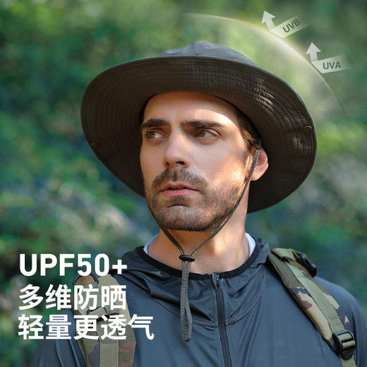 「数色可选！户外渔夫帽」新款防晒渔夫帽 男夏季户外露营钓鱼登山帽遮阳透气牛仔帽子防泼水配饰 商品图2