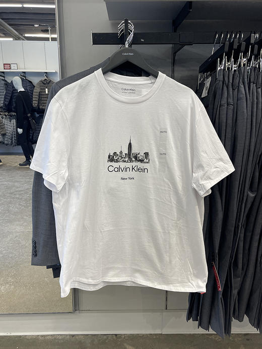Calvin Klein/CK 男士夏季纯棉胸前印花LOGO舒适休闲圆领短袖T恤 商品图0