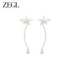 ZEGL设计师东方花影系列人造珍珠花朵耳环女小众独特耳钉气质耳饰 商品缩略图6
