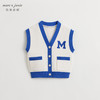 马克珍妮男女童刺绣针织马甲 儿童学院风休闲开衫春款背心240023 商品缩略图2