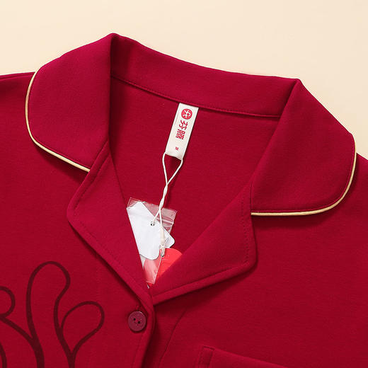 【福丞龙年】芬腾情侣纯棉睡衣红色本命年结婚喜庆男女士长袖家居服 商品图3