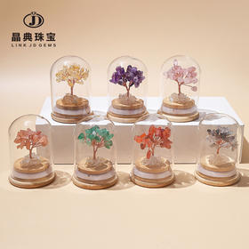 【你不发财谁发财！】这颗小树真的好灵啊，晶典珠宝天然水晶碎石许愿瓶，招财聚宝盆装饰发财树桌面办公摆件水晶工艺品QQ