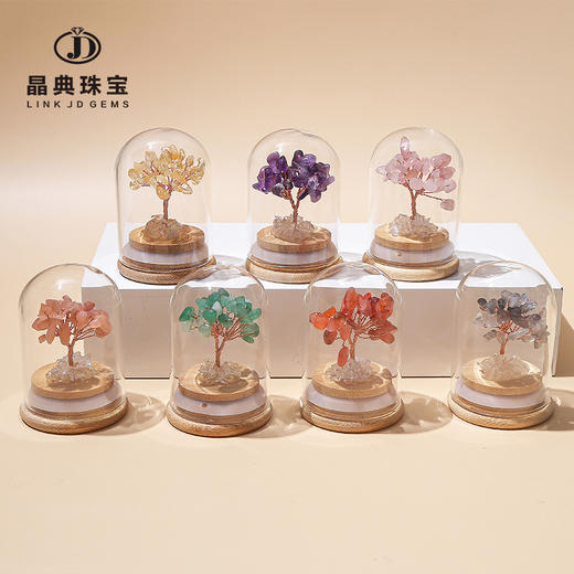 【你不发财谁发财！】这颗小树真的好灵啊，晶典珠宝天然水晶碎石许愿瓶，招财聚宝盆装饰发财树桌面办公摆件水晶工艺品QQ 商品图0