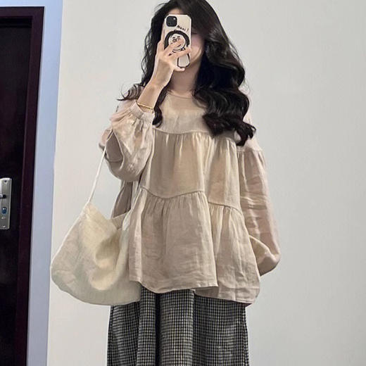 裁缝学苑AQ316法式小众娃娃衫纸样女装宽松长袖上衣衬衫服装打板 商品图2