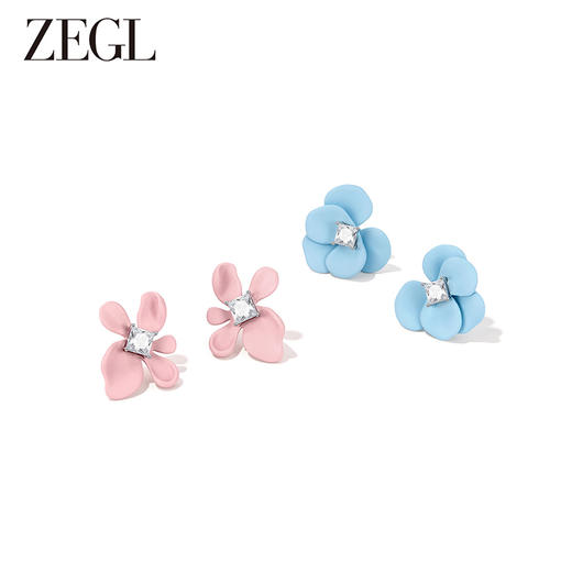 ZEGL设计师花花耳妆盘系列花朵耳钉女多巴胺耳环小众独特可爱耳饰 商品图6