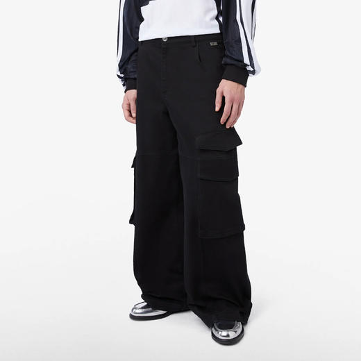 GCDS 男士字母徽标贴花棉质休闲裤 黑色 A1OM2911TD399 商品图1