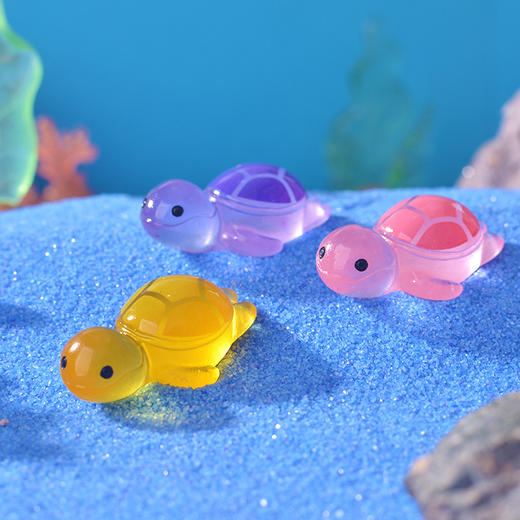 【网红夜光仿真卡通小乌龟】网红卡通乌龟系列微景观鱼缸造景小摆件，手工制作小巧精致好玩，多款可爱彩色小乌龟夜光摆件叠叠乐QQ 商品图3