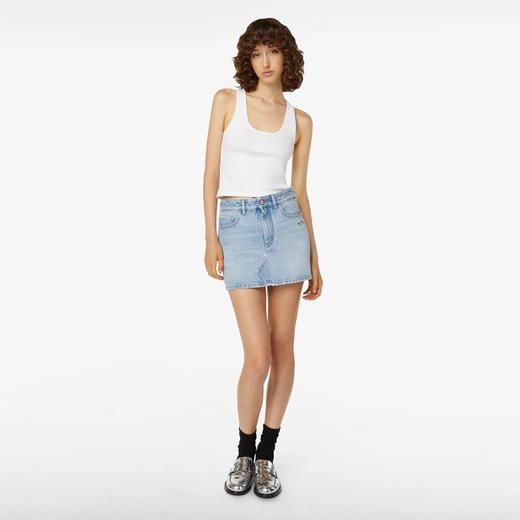 GCDS 女士牛仔短颈链迷你裙 浅蓝色 A1OW2302DA075 商品图1