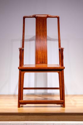 红桥红  家具严选  缅甸花梨（大果紫檀）【高靠背 S背素官帽椅】