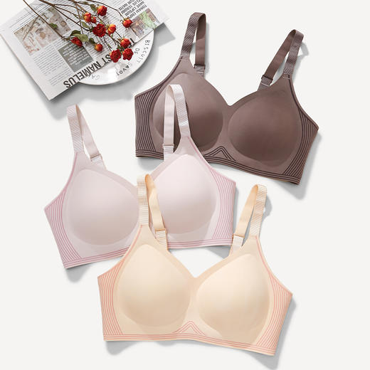 芬腾内衣女上托防下垂聚拢文胸性感薄款光面舒适无钢圈收副乳胸罩 商品图4