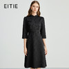 EITIE爱特爱新中式改良旗袍暗纹黑色显瘦连衣裙秋新款C2407416 商品缩略图0