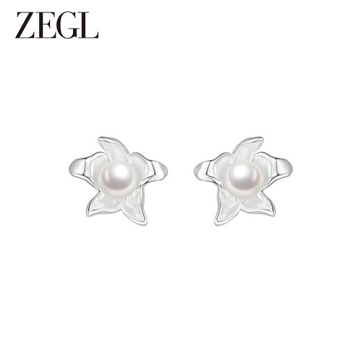 ZEGL设计师东方花影系列人造珍珠耳钉女轻奢高级感耳环大气耳饰品 商品图4