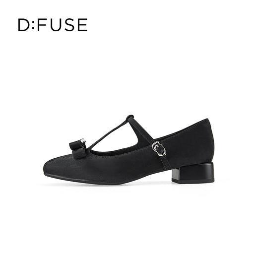 D:FUSE迪芙斯2024年秋季新款精致丝绸感印花牛皮蝴蝶结玛丽珍单鞋 DF43111301 商品图1