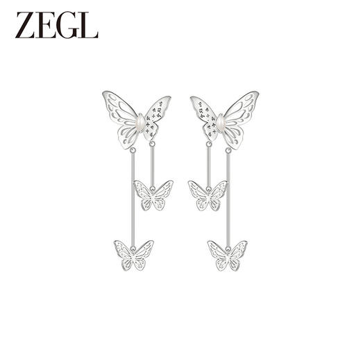 ZEGL设计师东方花影系列蝴蝶耳环女2024新款爆款新中式民族风耳饰 商品图5