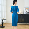 米思阳2025夏季新款优雅气质V领连衣裙收腰修身短袖包臀裙女3282 商品缩略图3