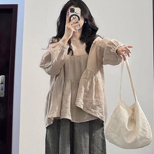 裁缝学苑AQ316法式小众娃娃衫纸样女装宽松长袖上衣衬衫服装打板 商品图5