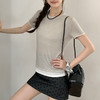 MUYANHUAN 留白T 莱赛尔天丝拼色U领叠穿气质显瘦 商品缩略图4