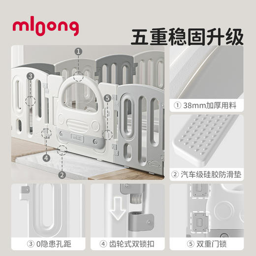 *【曼龙】mloong汽车游戏围栏防护栏婴儿客厅室内家用地上宝宝爬爬垫儿童栅栏 商品图4