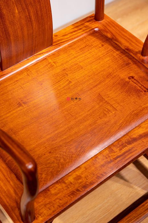 红桥红  家具严选  缅甸花梨（大果紫檀）【高靠背 S背素官帽椅】 商品图5
