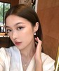 B格丽天然石扇形小裙子耳钉，刘亦菲同款 商品缩略图0