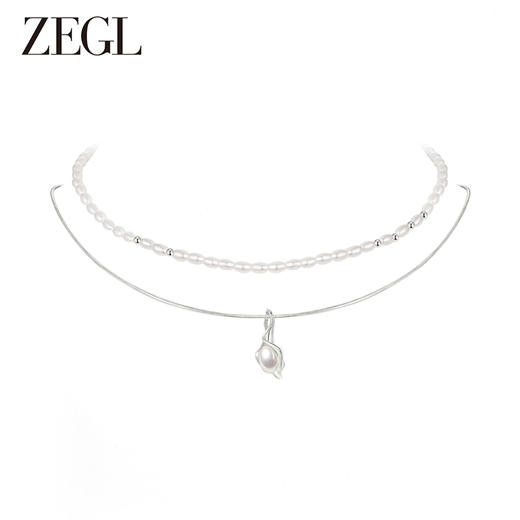 ZEGL设计师东方花影系列人造珍珠项链女款2024新款叠戴新中式配饰 商品图1