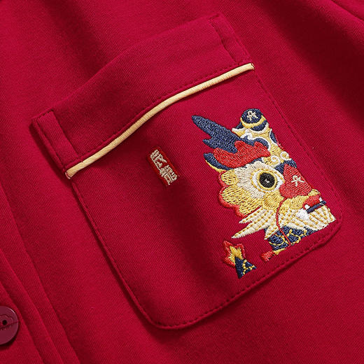 【福丞龙年】芬腾情侣纯棉睡衣红色本命年结婚喜庆男女士长袖家居服 商品图4