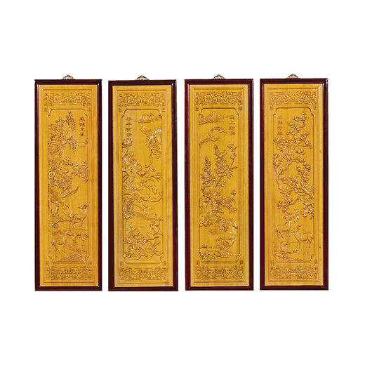 金丝楠八方鸿运四条屏 商品图0