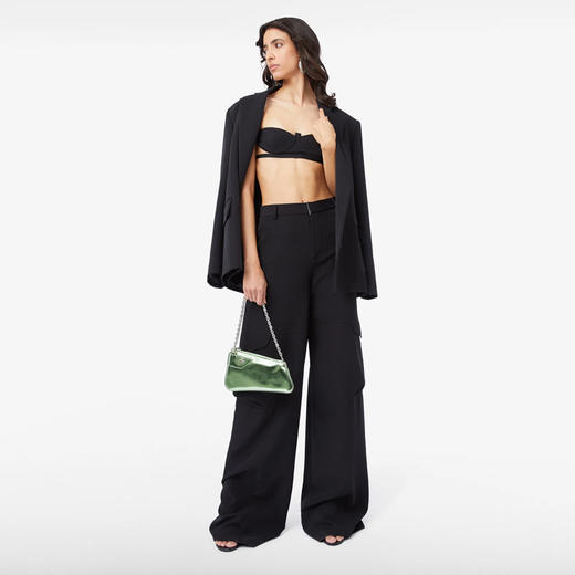 GCDS 女士带徽标内带棉质休闲裤 黑色 A1OW2903TA499 商品图3