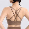 新款高强度防震瑜伽背心一体胸垫细肩带美背健身文胸 QC 000  WX2310 商品缩略图2