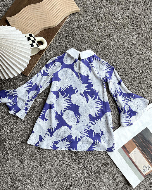 现货 THS 7.3-尾货童装-不退换 21度 l菠萝印花喇叭袖连衣裙 CL038 商品图1