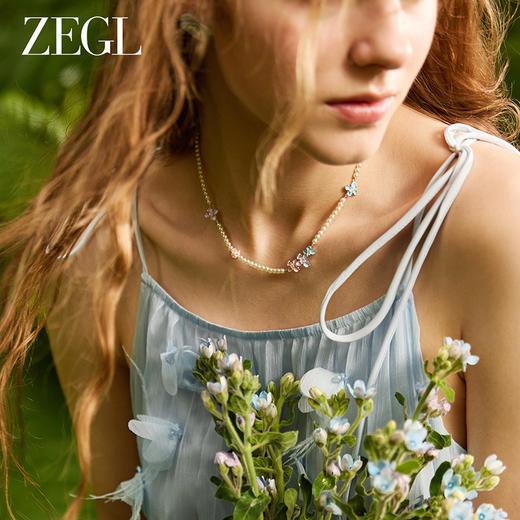 ZEGL设计师花漫迹系列人造珍珠项链女款2024新款轻奢小众夏天配饰 商品图3