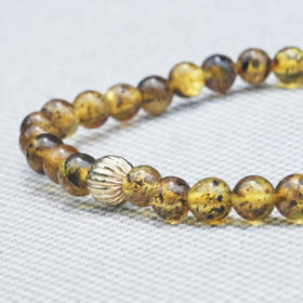 有药手串 | 药珀琥珀材质。蜜蜡手串佛珠天然琥珀珠子文玩手链男女手链中式。