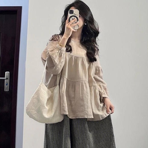 裁缝学苑AQ316法式小众娃娃衫纸样女装宽松长袖上衣衬衫服装打板 商品图3