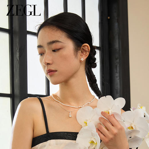 ZEGL设计师东方花影系列人造珍珠项链女款2024新款叠戴新中式配饰 商品图2