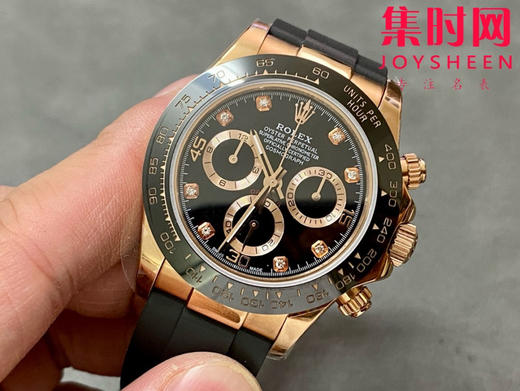 ROLEX劳力士 宇宙计型迪通拿系列 玫金黑盘钻面 男士腕表 商品图2