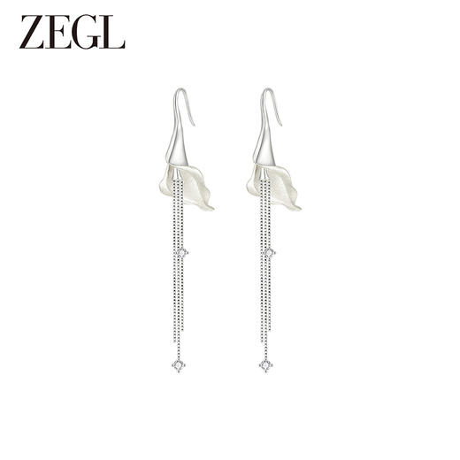 ZEGL设计师东方花影系列马蹄花耳环耳钩女新款爆款耳钉流苏耳饰品 商品图4