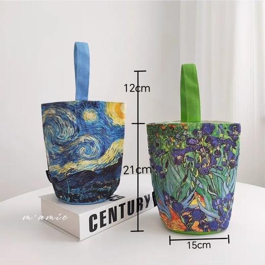 梵高绘画水桶包随身小手提包妈咪包外出手拎包上班便当包 商品图5