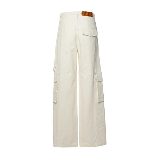 GCDS 男士字母徽标贴花棉质休闲裤 白色 A1OM2911TD315 商品图2