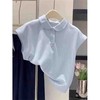 【蓝色小飞袖娃娃领上衣】夏设计感小众独特别致polo衫 正肩短袖t恤  商品缩略图7