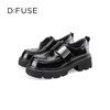 D:FUSE迪芙斯秋季新款质感牛皮魔术贴百搭乐福鞋轻便厚底增高鞋DF43112363 商品缩略图5