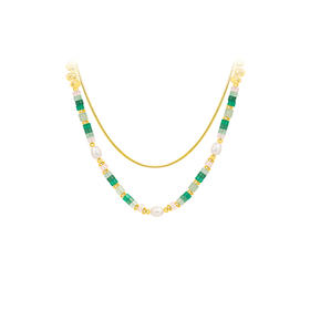 MANREYA玛芮雅“绿野仙踪”叠戴多巴胺串珠项链