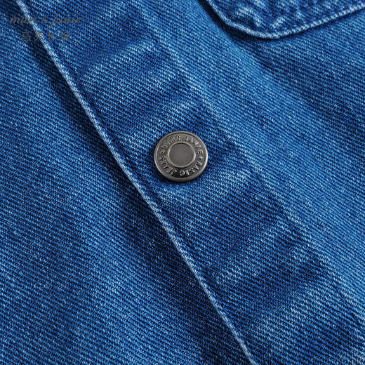 马克珍妮秋装新款 男童笑脸口袋全棉牛仔衬衫 儿童衬衣231616 商品图4