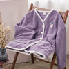 （合作款）芬腾【双面速暖绒】睡衣女秋冬长袖开衫V领女士家居服保暖套装秋yc0108007 商品缩略图4