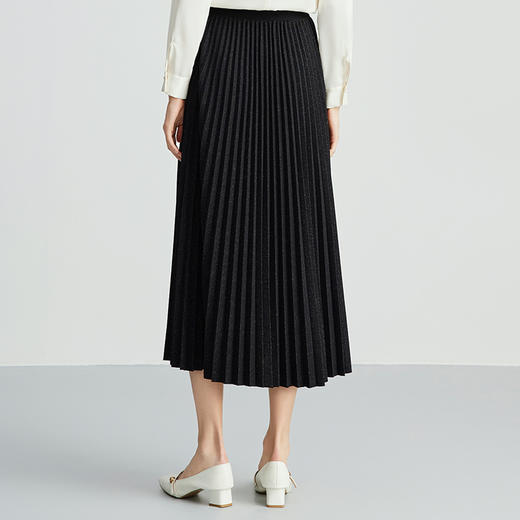 EITIE爱特爱星空细闪松紧腰高腰百褶长款优雅半身裙秋季新款C2406414 商品图4