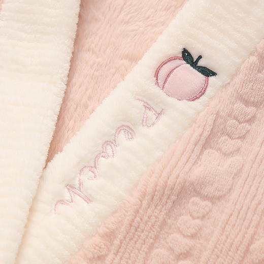 芬腾女士睡衣秋冬法兰绒加厚套装加绒珊瑚绒保暖加大码家居服冬季 商品图2