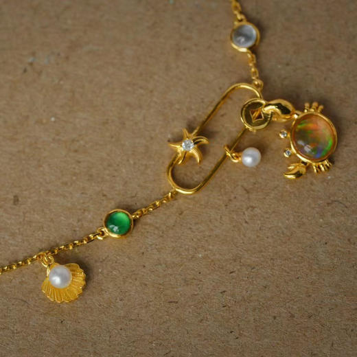 龢盒原创 “八方来财”小螃蟹18k金镶手链 脚链 商品图1