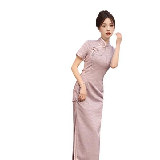 2024夏新款复古国风水印提花宴会传统民族风长款旗袍SYK22302 商品图4